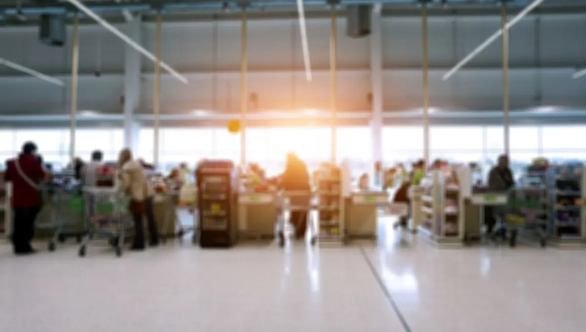 The checkout area of a large international supermarket