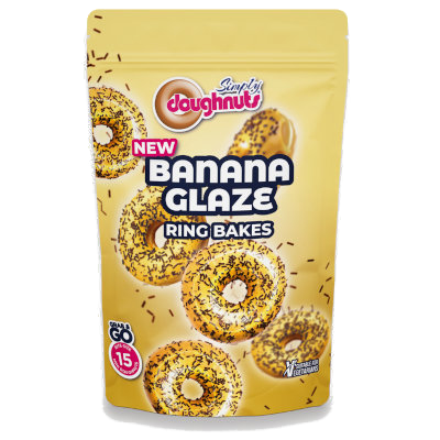 Banana flavour Glazed Mini Ring Doughnuts