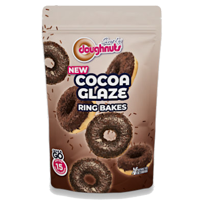 Cocoa flavour Glazed Mini Ring Doughnuts