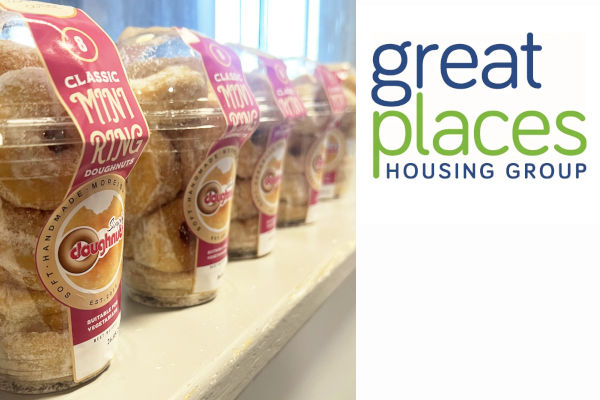 Classic Mini Ring doughnuts - part of the donation to support the Great Places housing project in Blackburn
